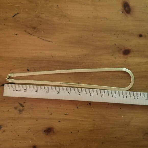 Monet Ultra Thick Herringbone Necklace, 24 Inches long Gold Tone Unisex 90s - Picture 5 of 6